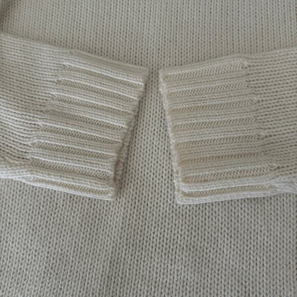 Lord & Taylor cream sweater with large fold over split collar size 1x - Picture 10 of 12